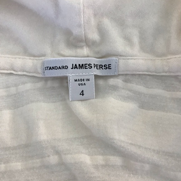 James Peres white hooded sheer stripe shirt size 4 - Picture 5 of 8